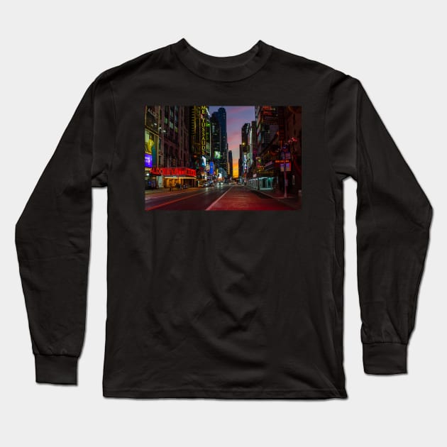 42nd Street during the pandemic Long Sleeve T-Shirt by ShootFirstNYC